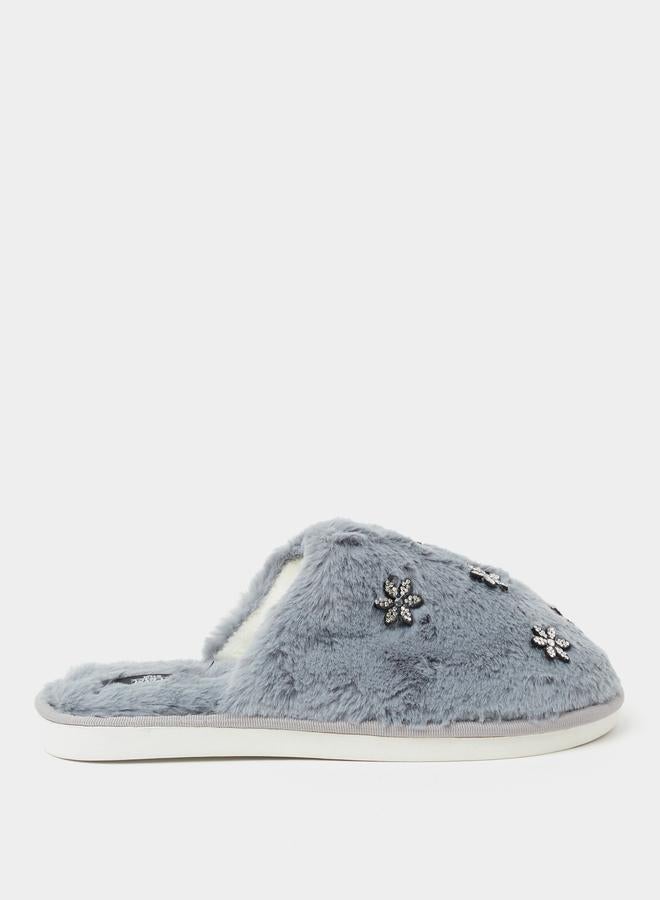 Closet Embellished Detail Padded Bedroom Slippers - Image 1