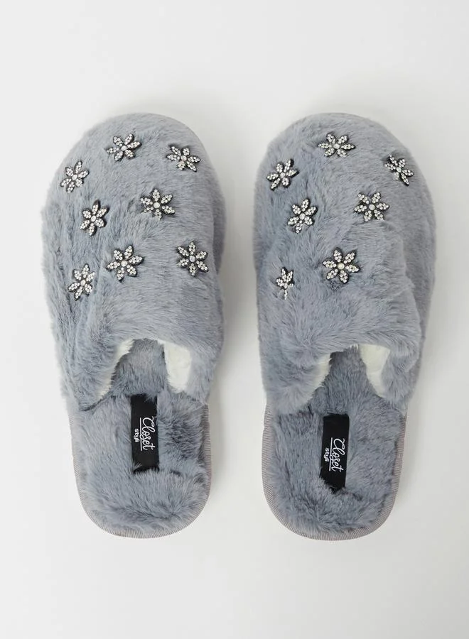 كلوزيت Embellished Detail Padded Bedroom Slippers