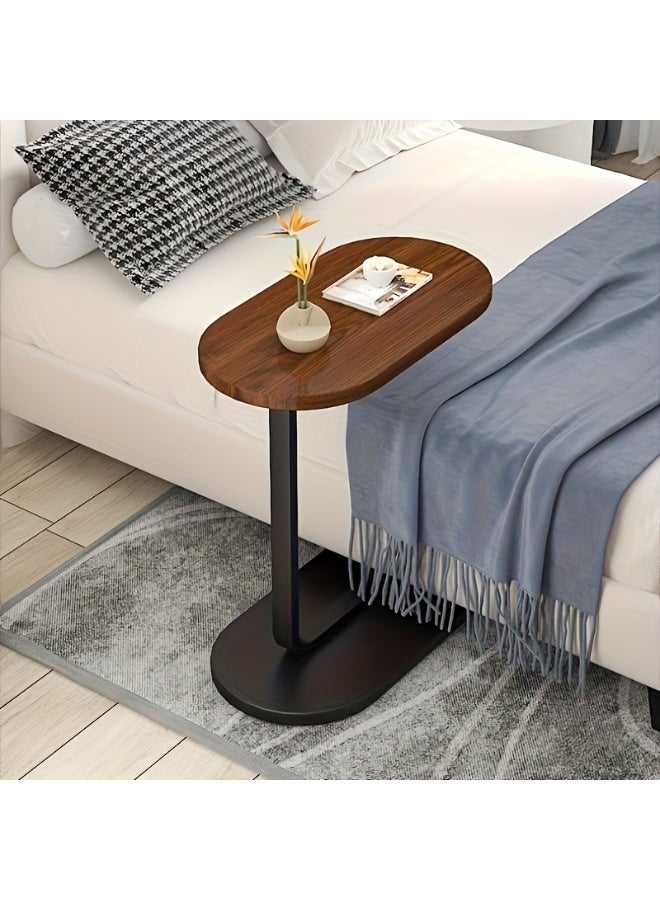 VOGMAX 1 Piece Height Adjustable C-Shaped Side Table - TV Tray Table With Metal Frame For Sofa, Living Room, Bedroom, Space Saving Minimalist Coffee Table, Black Modern Side Table, Easy To Assemble, Living Room Coffee Table - Image 4