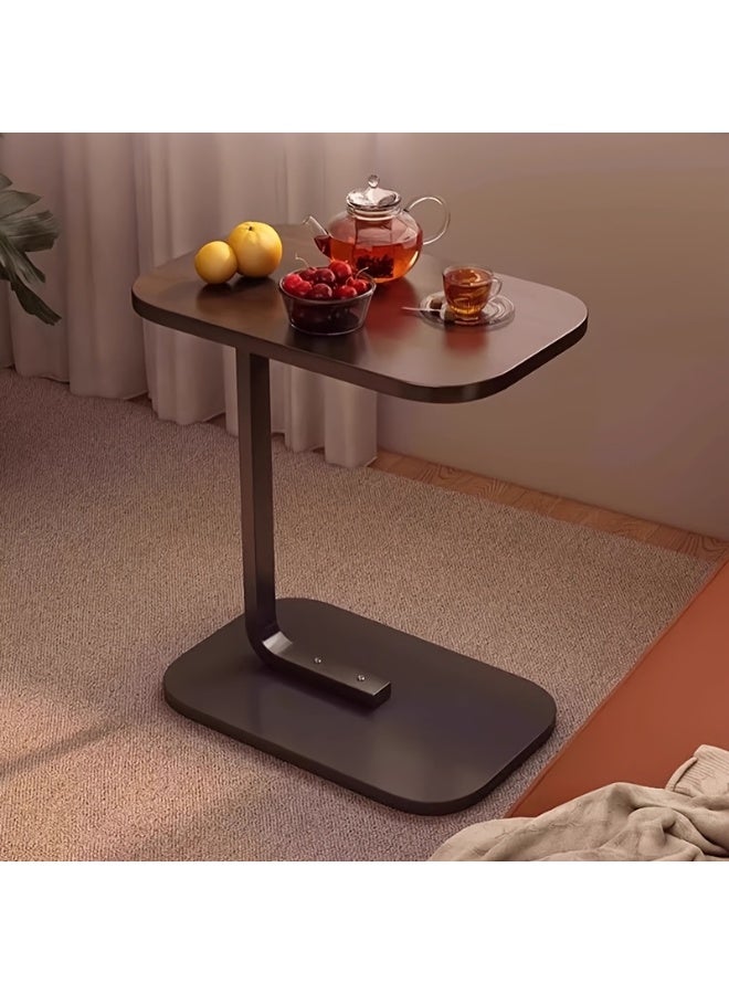 VOGMAX 1 Piece Height Adjustable C-Shaped Side Table - TV Tray Table With Metal Frame For Sofa, Living Room, Bedroom, Space Saving Minimalist Coffee Table, Black Modern Side Table, Easy To Assemble, Living Room Coffee Table - Image 3