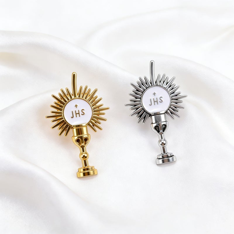 10pcs Silvery Alloy Religious Brooch Decorative Findings For DIY Crafts - Image 3