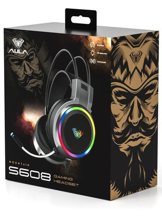 AULA S608 Wired Gaming Headset | RGB Lighting Effect with Stereo Sound |RGB Gaming Headphones | Closed Earmuffs Gaming Headphone with Adjustable Mic 3.5MM AND USB (Black) - pzsku/ZC67784D46BE90283E074Z/45/_/1734703178/492b3268-44de-418a-bcd6-d37b83bed4d1