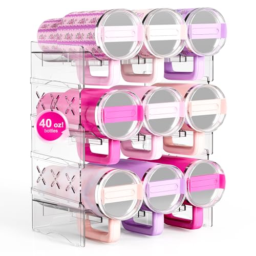 JYPS Water Bottle Tumbler Organizer, Stackable Stanley 40oz with Handle Cup Organizer, Large Water Bottle Holder Stanley Cup Accessories for Cabinet Pantry Kitchen Organizers and Storage(9-Bottle) - Image 1