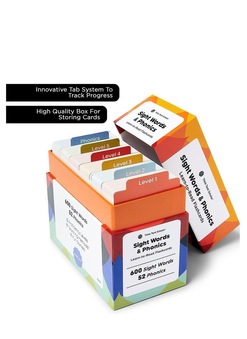 Think Tank Scholar 652 Sight Words/Phonics Flash Cards, Learn to Read: CVC Blends, Short/Long Vowel Sounds, Dolch & Fry High Frequency Site Words + Games: Preschool PreK Kindergarten 1st 2nd 3rd Grade - pzsku/ZC677A6345FC44C0EB45AZ/45/_/1688156719/315b1733-be64-4894-bf2b-03d984840de4