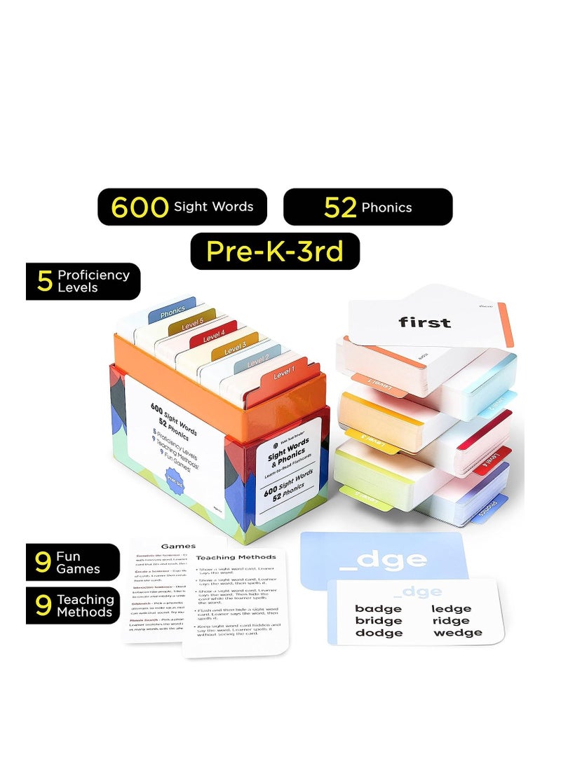 Think Tank Scholar 652 Sight Words/Phonics Flash Cards, Learn to Read: CVC Blends, Short/Long Vowel Sounds, Dolch & Fry High Frequency Site Words + Games: Preschool PreK Kindergarten 1st 2nd 3rd Grade - pzsku/ZC677A6345FC44C0EB45AZ/45/_/1688156720/1180952f-28e7-465f-9830-979b7946a15c