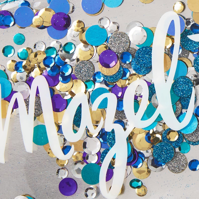 Hallmark Signature Mazel Tov Blank Card (Blue and Gold Confetti) - Image 3