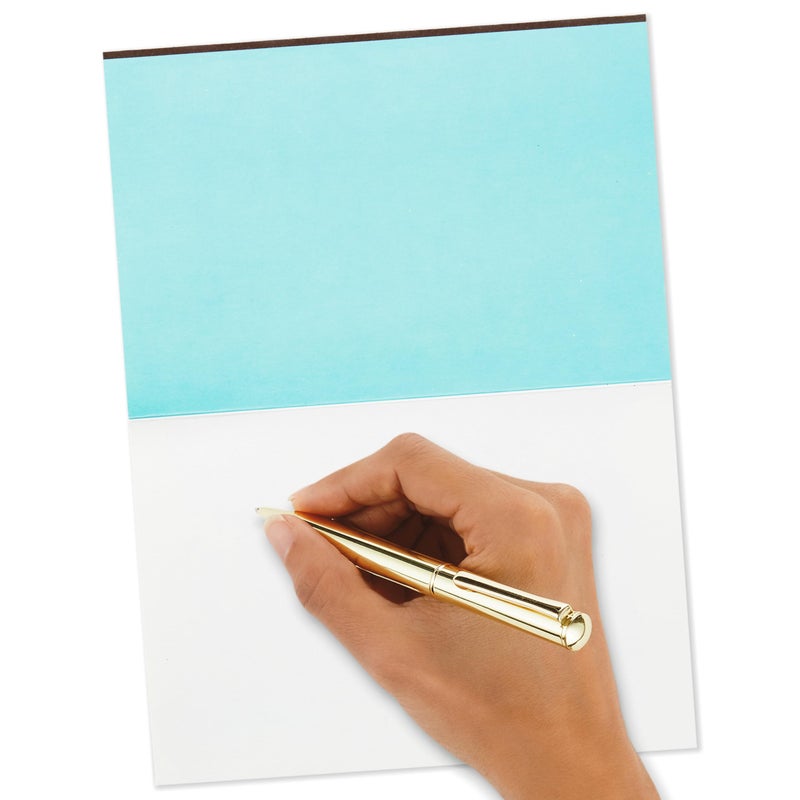 Hallmark Signature Mazel Tov Blank Card (Blue and Gold Confetti) - Image 4