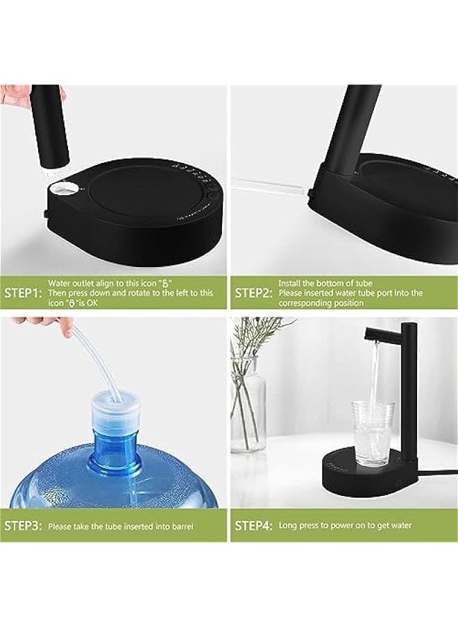 TRASSLE Desktop Water Dispenser for 5 Gallon Bottle & Universal Bottles, Electric Water Pump Portable USB Charging Automatic Drinking Water Jug Bottle Dispenser for Home Office  - Image 5