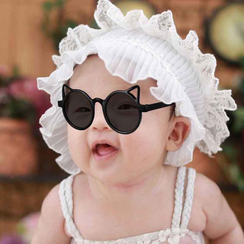Cat Ear Sunglasses UV Protection Black Frame Summer Eyewear For Boys - Image 5