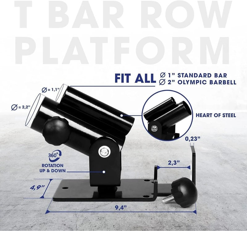 Yes4All ملحق Yes4All لباربل، ملحق T Bar Row القابل للتعديل، دوران 360 درجة ثقيل (أسود) - Image 2