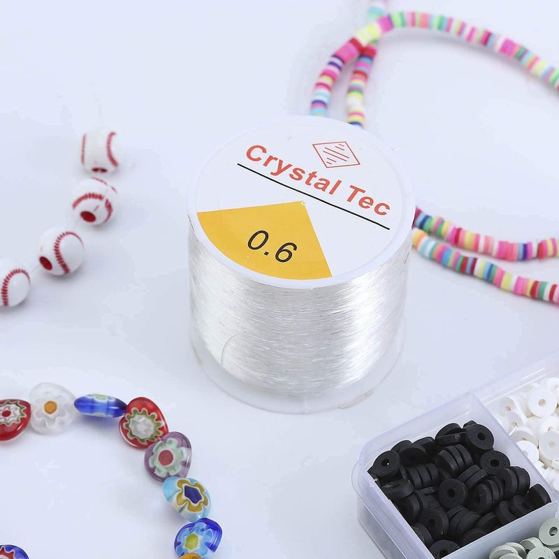 DIY Crafts 0.031in/0.8mm, 3 Pcs Pack, Crystal Elastic Cord for Jewelry Making, Durable Beaded Elastic Bracelet String Cord, Transparent Elastic Rope f (0.031in/0.8mm, 3 Pcs Pack) - Image 5