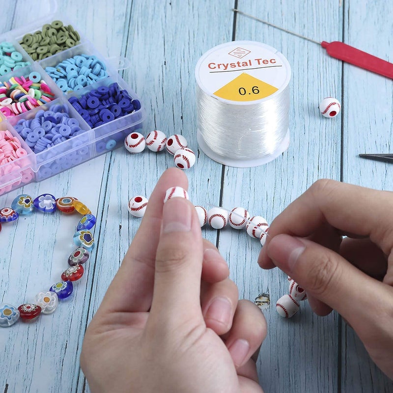 DIY Crafts 0.031in/0.8mm, 3 Pcs Pack, Crystal Elastic Cord for Jewelry Making, Durable Beaded Elastic Bracelet String Cord, Transparent Elastic Rope f (0.031in/0.8mm, 3 Pcs Pack) - Image 4