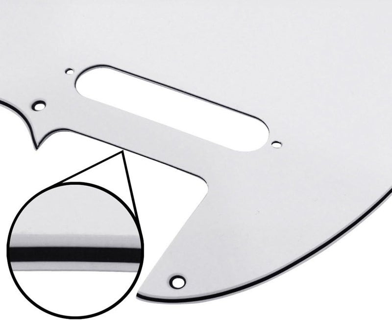 FLEOR 8 Hole TL Pickguard Scratch Plate with Pickguard Screws Set Fit USA/MX Standard TL Style Pickguard Replacement, 3Ply White - Image 5