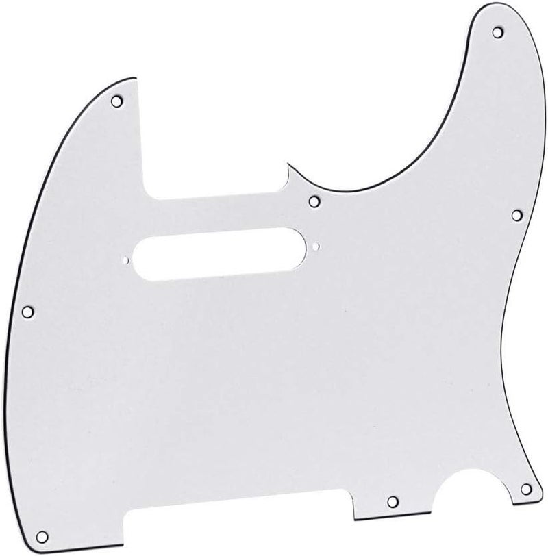 FLEOR 8 Hole TL Pickguard Scratch Plate with Pickguard Screws Set Fit USA/MX Standard TL Style Pickguard Replacement, 3Ply White - Image 4