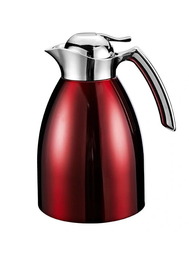 Vacuum flask with glass interior body metallic red 1L
