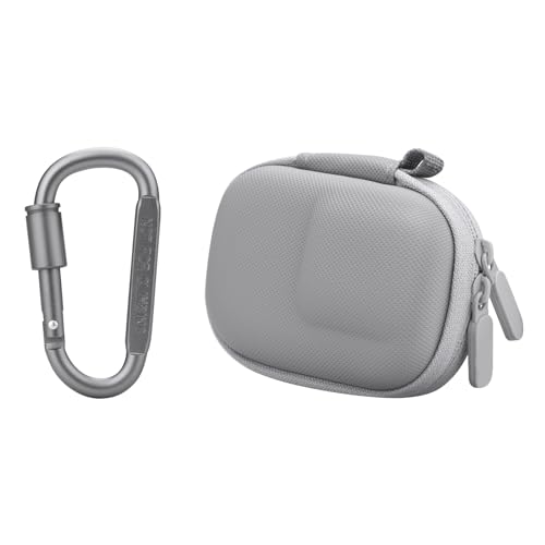 Flymile Carrying Case for DJI Osmo Action 5 Pro/4/3, Small Storage Bag for GoPro, PU Hard Travel Protector Case for Insta360 Ace/Ace Pro/2 with Wrist Strap & Carabiner Protective Accessories(Grey) - Image 1