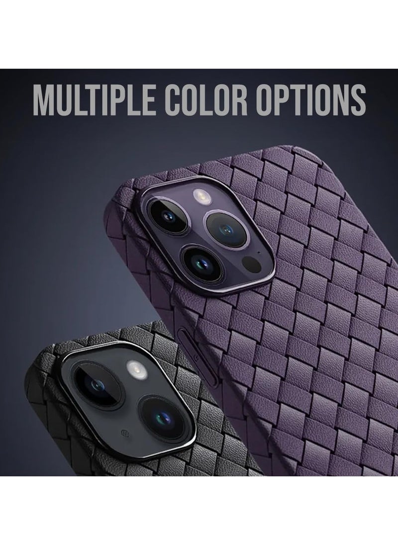 ARNOTEC - Suitable for iphone15 pro max all-inclusive BV design woven straight edge breathable and cooling mobile phone case soft case - Image 1