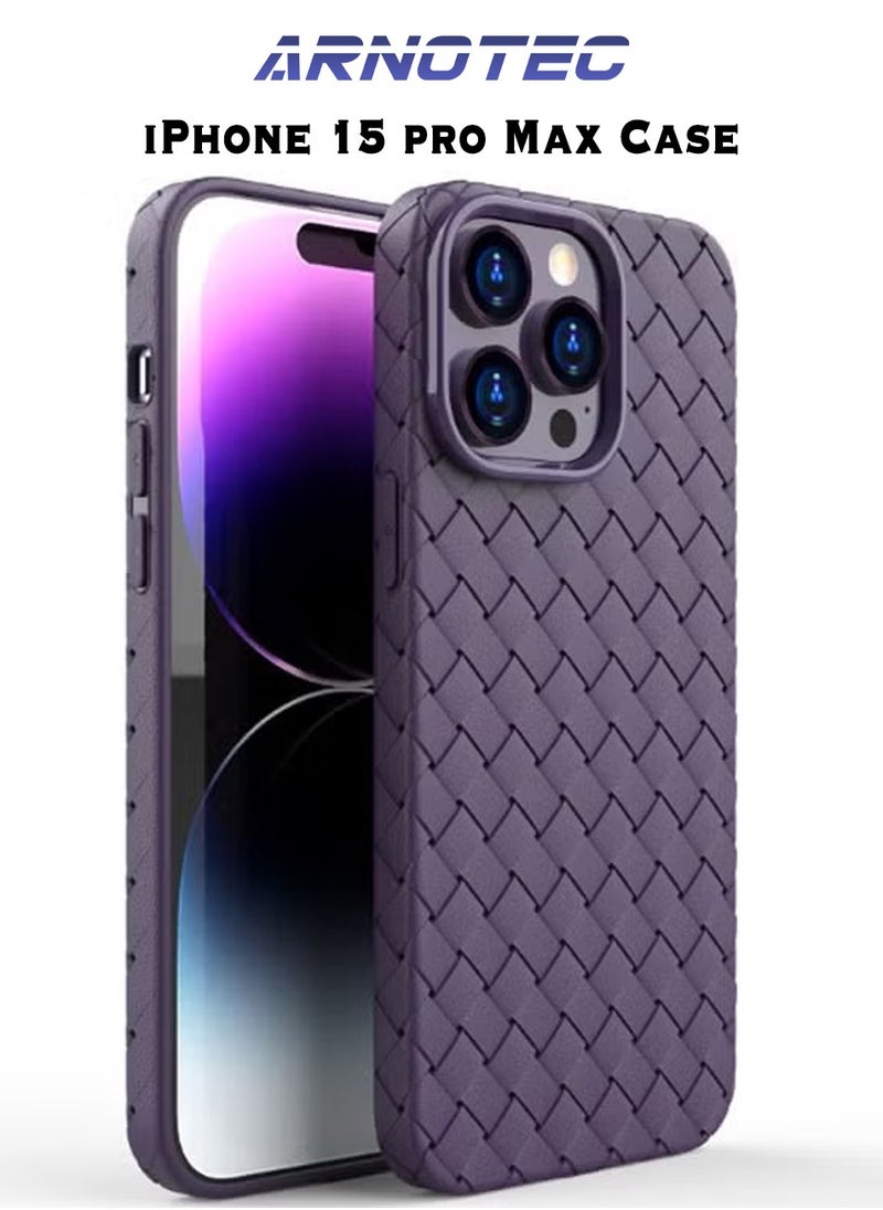 ARNOTEC - Suitable for iphone15 pro max all-inclusive BV design woven straight edge breathable and cooling mobile phone case soft case - Image 1