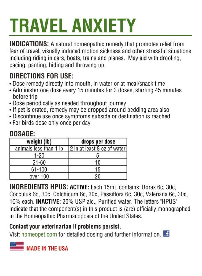 HomeoPet Travel Anxiety Relief for Pets 450 Drops per Bottle (1 Pack) - Image 2