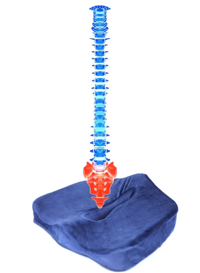 Max Comfort Coccyx Seat Cushion for Back and Coccyx Pain Prevention - Memory Foam - Image 4