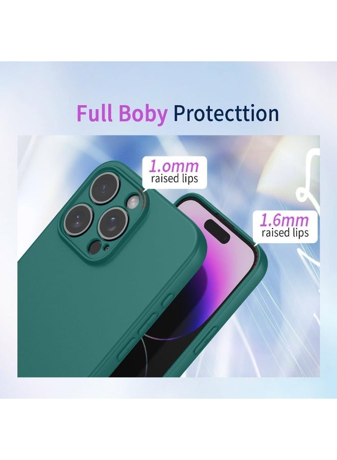 Muzz حافظة ل Reno14، حافظة مطاطية سائلة مع بطانة ميكروفايبر ناعمة، رقيقة ومضادة للصدمات مع غطاء حماية للكاميرا ل Reno 14 5G (أخضر) - Image 3