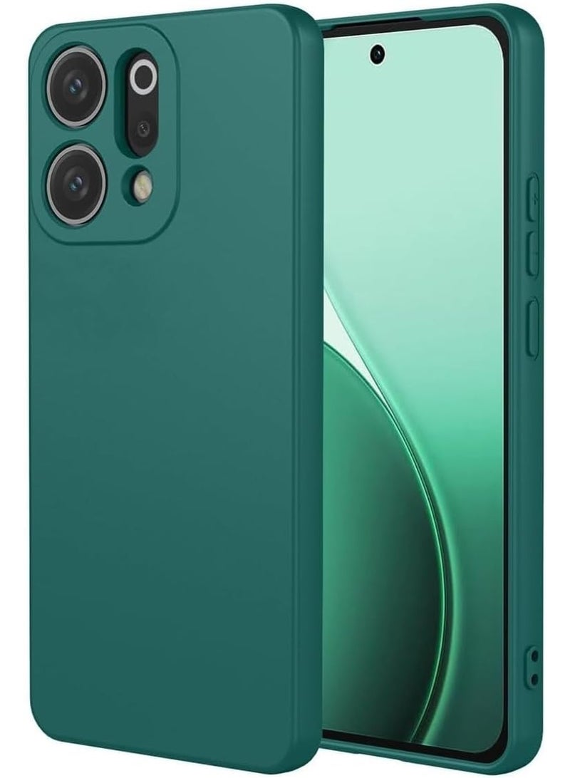 Muzz حافظة ل Reno14، حافظة مطاطية سائلة مع بطانة ميكروفايبر ناعمة، رقيقة ومضادة للصدمات مع غطاء حماية للكاميرا ل Reno 14 5G (أخضر) - Image 1
