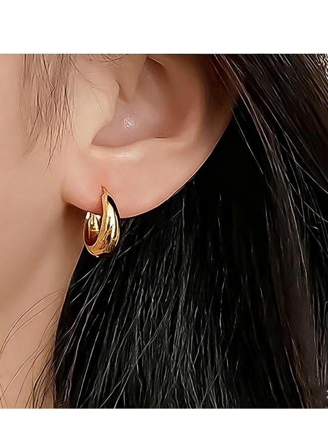 Happy D Fashion Coil Hoop Earrings Zinc Alloy Spring Design for Women Daily Decoration 6 Pairs/Set - Image 3