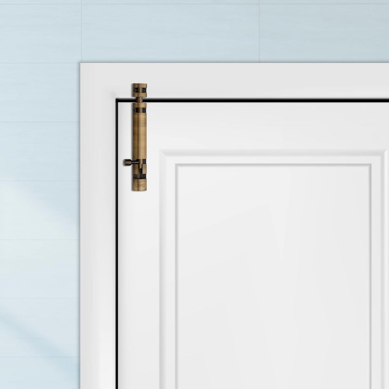 LAPO عبوة 2 من برغي البرج الألمنيوم الممتاز 6 بوصة، برغي البرج للباب الرئيسي والحمام، قفل الباب كندي لغرفة النوم، شيتاكني، برغي البرج للأبواب والنوافذ المنزلية والمكتبية (تشطيب عتيق، عبوة من 2) - Image 5