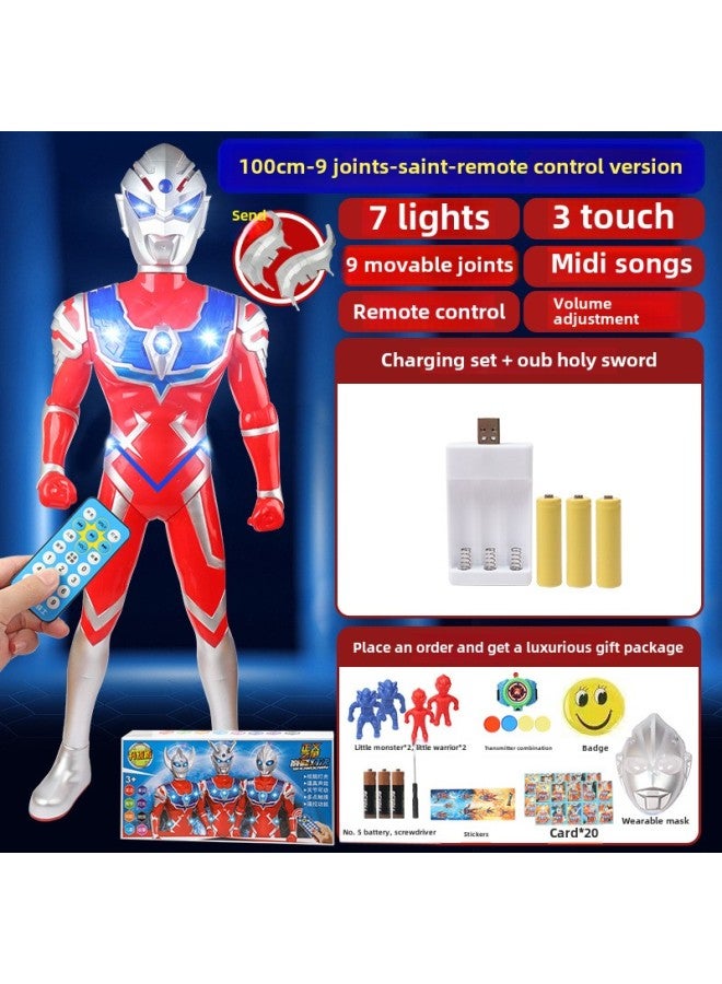 Super One Meter Ott Doll Robot Man Superman Light Music Story Boy-Color: 1 Meter Race Remote Control Version Charging Gift Bag - Image 1