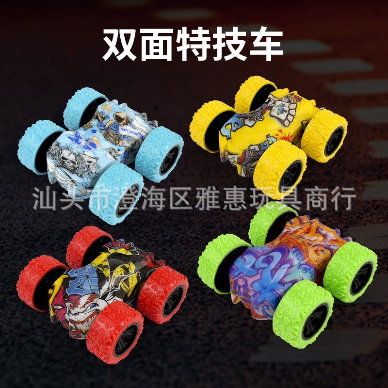 Children'S Inertia Stunt Off-Road Vehicle Toy Tipping Bucket Graffiti Double-Sided Car Model Boy Gift Stall - Image 5