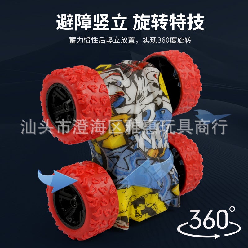 Children'S Inertia Stunt Off-Road Vehicle Toy Tipping Bucket Graffiti Double-Sided Car Model Boy Gift Stall - Image 4