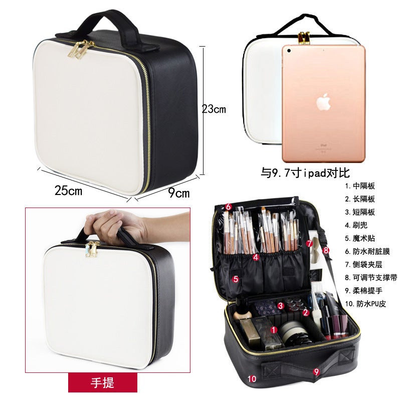 general Large Multi-Layer Makeup Organizer Bag with Partition for Cosmetics and Beauty Tools - Image 1