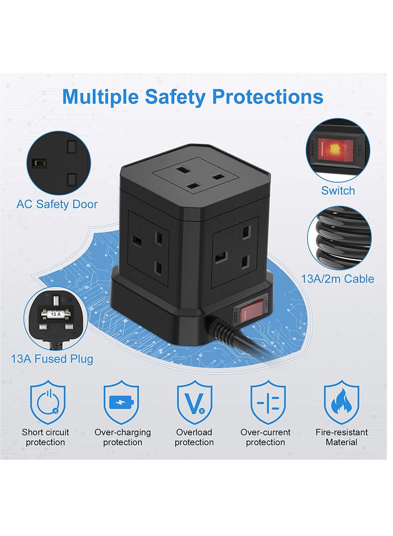 Loquat 1 Pieces 9-IN-1 Extension Lead with USB - Image 3