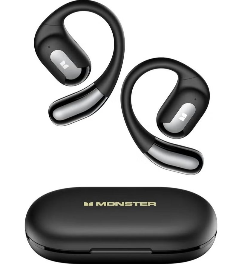 Monster Wireless Open Ear Bluetooth Earbuds with Charging Case, Air Conduction Sports Headphones, HD Stereo Sound, Rechargeable Open Ear Headset with Built-in Mic, Secure Comfortable Fit for Running Gym Cycling Gaming Travel & Daily Use - Image 1