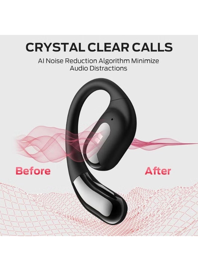Monster Wireless Open Ear Bluetooth Earbuds with Charging Case, Air Conduction Sports Headphones, HD Stereo Sound, Rechargeable Open Ear Headset with Built-in Mic, Secure Comfortable Fit for Running Gym Cycling Gaming Travel & Daily Use - Image 2