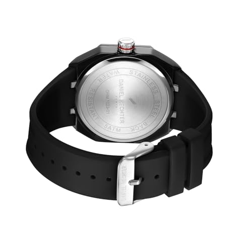Daniel Hechter Paris kleber Collection Sporty Multifunction Watch for Men with Checkered Geometric Dial, Day & Date Display and Durable Silicon Strap - Image 5