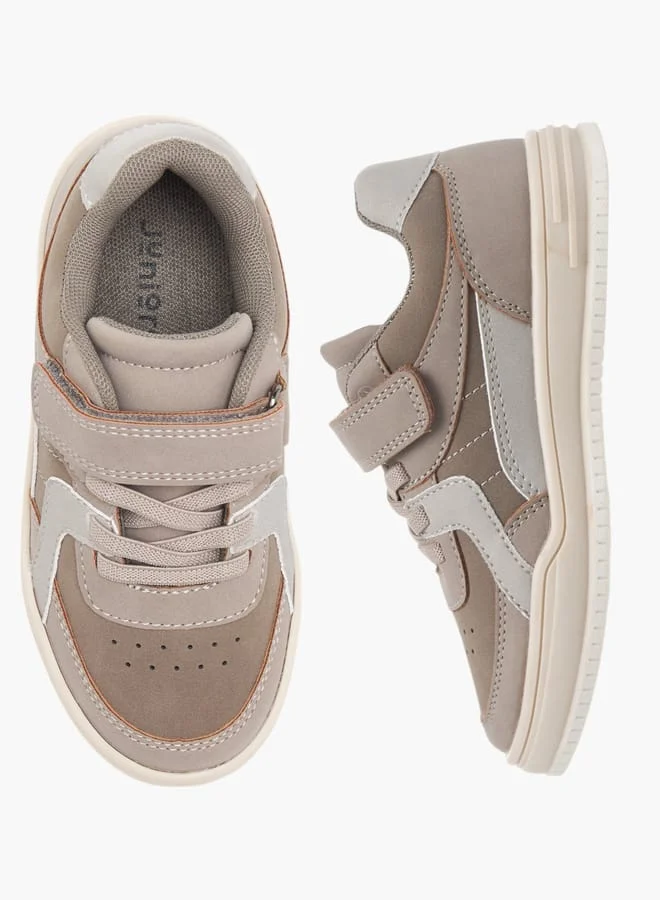 جونيورز Boys Panelled Sneakers With Hook And Loop Closure