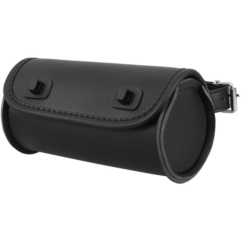 Vintage Mini Motorcycle Tool Bag Saddlebag Quick Release Handlebar Front Rear Tail Commuter Black - Image 2