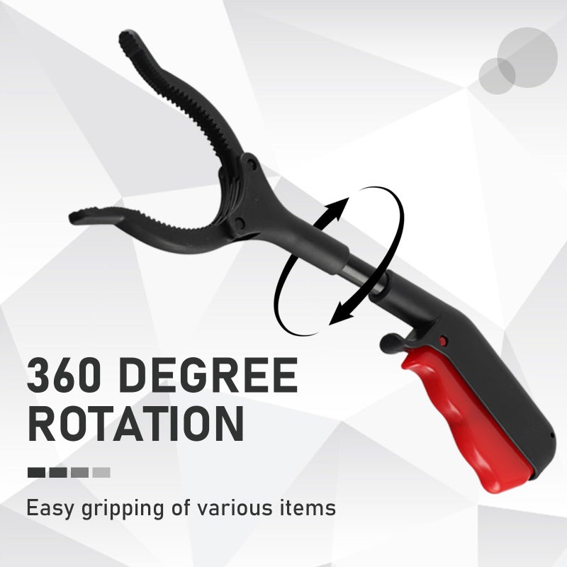 ROBOHOOK Short Grabber Reacher Tool 2 PCS,Small Grabber Reacher Tools Non-Slip Ergonomic Handle,Portable for Elderly, Disabled, Sanitation Workers,11.02in,Black Red - Image 4
