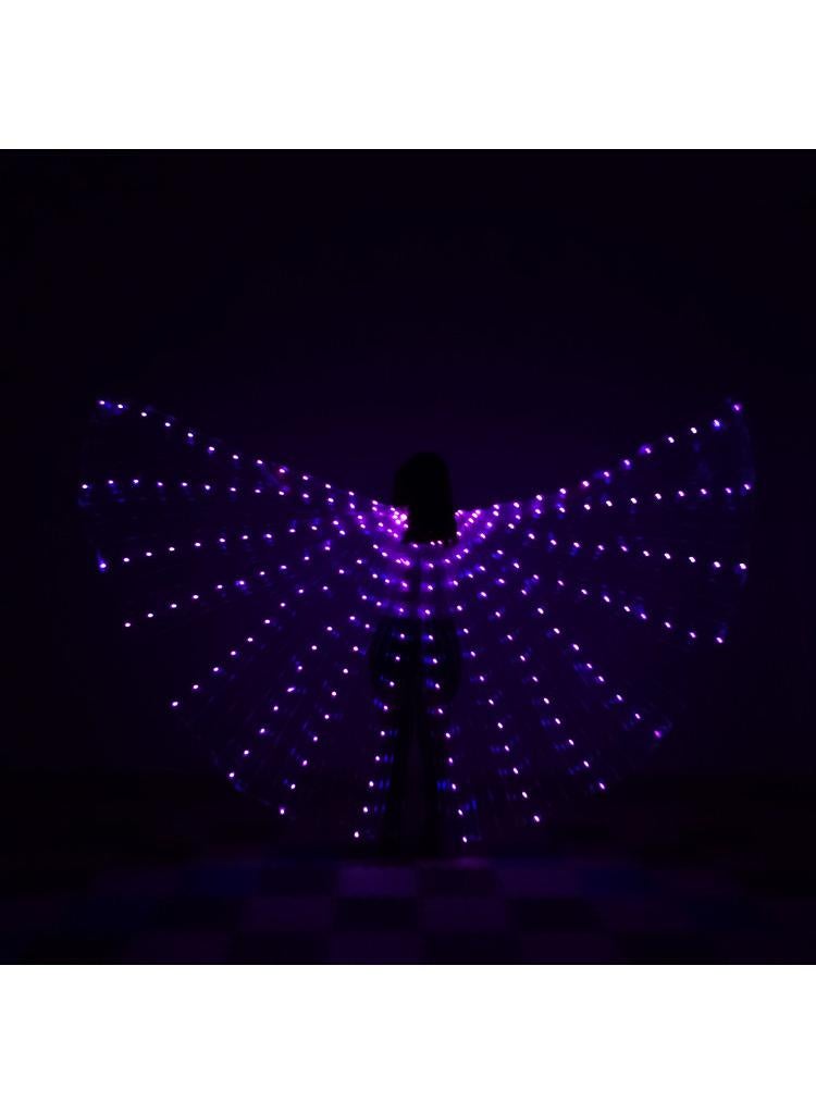 Bluejw Belly Dance Adjustable Led Isis Wings Cloak Dancing Props Accessories LED Wing Belly Dance Glow Light Up Costume Party Club Wear Wings With Sticks - Image 1