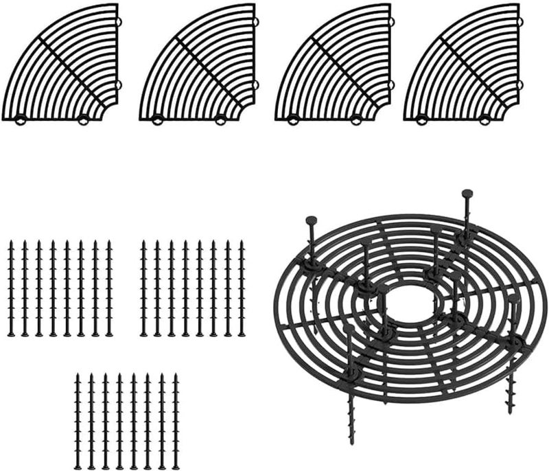 SAHENITEANA Plastic Grid Plant Pot Protector - Indoor Flower Pot Cover With 16 Stakes - Cuttable Soil Cover (Medium) - Image 1