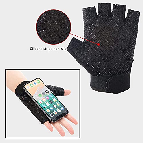 Auto Hub Nylon Bike Riding, Cycling Sports Gloves for Men & Women-(Grey, Half Finger Gloves -Large) - Image 2
