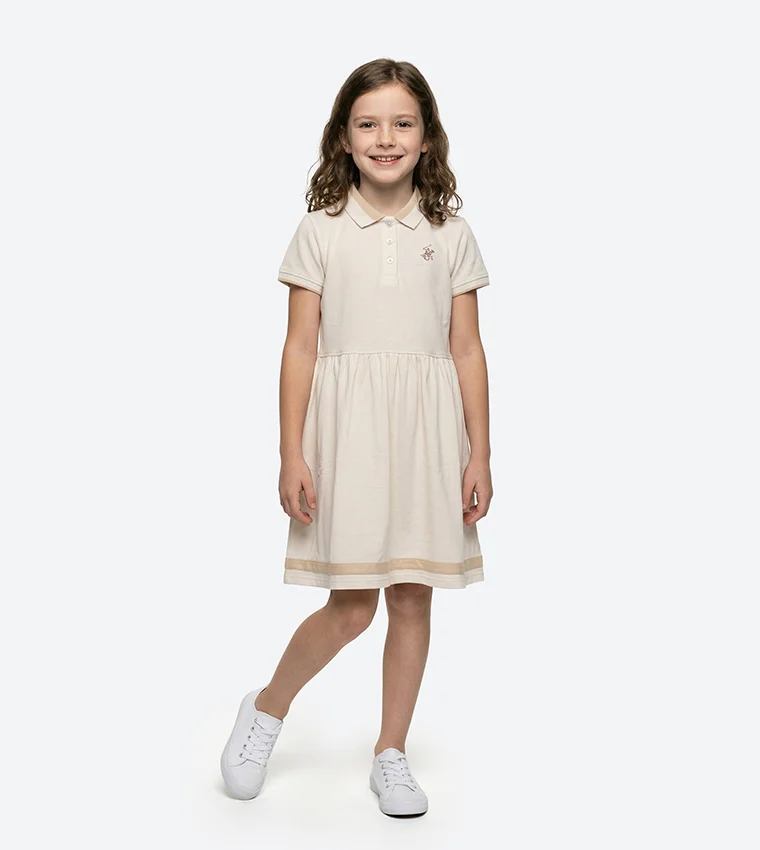 BEVERLY HILLS POLO CLUB Bhpc Kids Ivory Mid Dress