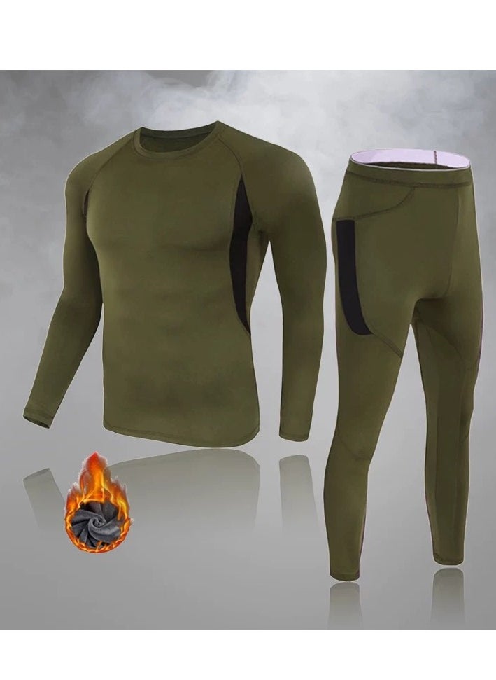 General - Men's Thermal Underwear Sets Top & Long Johns Fleece Sweat Quick Drying Thermo Base Layer - Image 1
