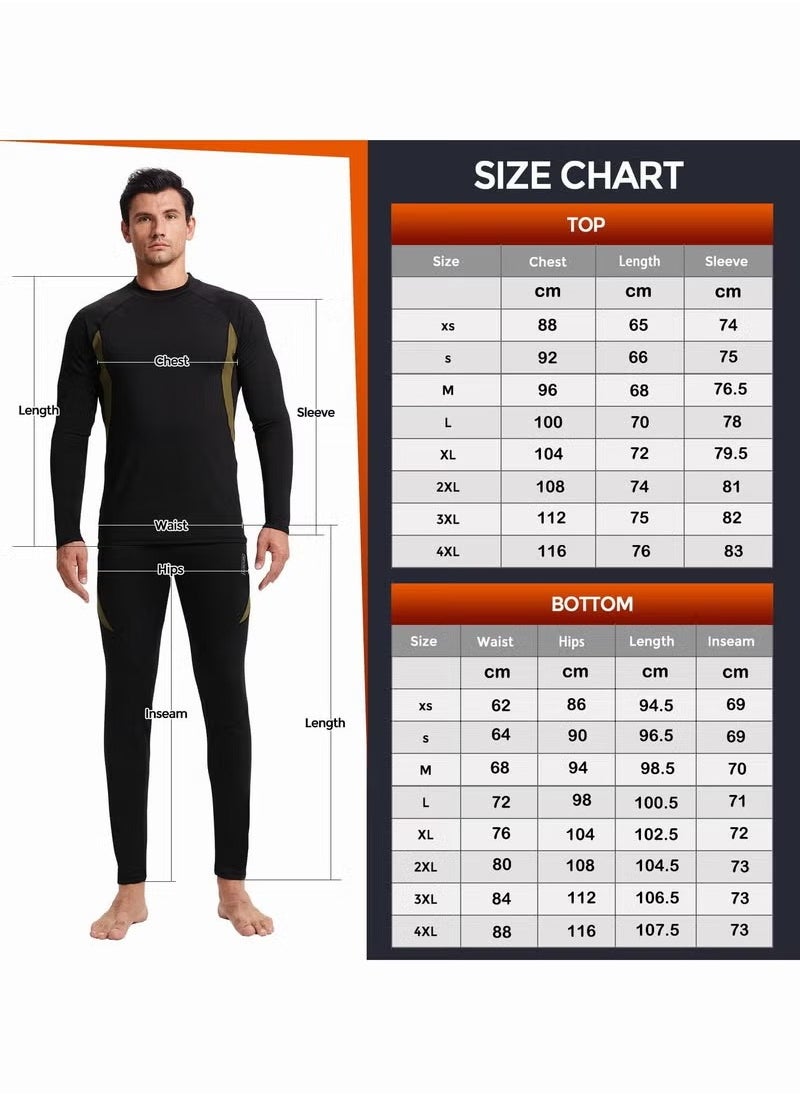 General - Men's Thermal Underwear Sets Top & Long Johns Fleece Sweat Quick Drying Thermo Base Layer - Image 1