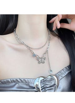 Generic Butterfly Necklace New Arrivals Fashion Jewelry Layered Design Pendant Stainless Steel Silver Necklace Accessories for Women Ins Style Gift for Ladies Girls  - Image 1