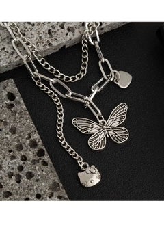 Generic Butterfly Necklace New Arrivals Fashion Jewelry Layered Design Pendant Stainless Steel Silver Necklace Accessories for Women Ins Style Gift for Ladies Girls  - Image 4