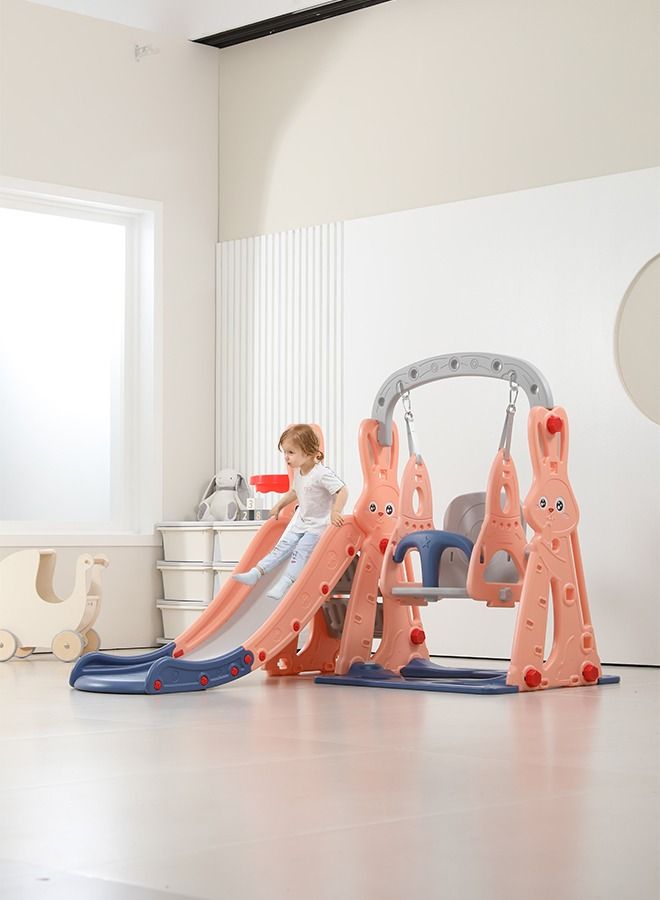 JSAITOYS Kindergarten Baby Outdoor Plastic Multifunctional 3 In 1 Slide Swing Set - Image 1