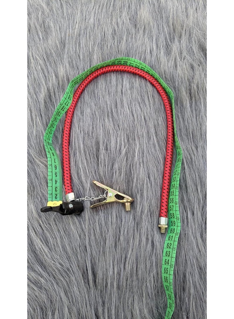 Air pump hose with metal clip, 60 cm, hose connector for pump maintenance – red. - Image 4
