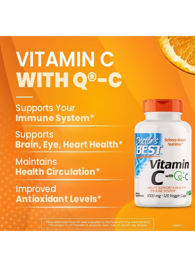 Doctor's BEST Vitamin C Featuring Quali-C 1000 Mg 120 Veggie Caps  - Image 3